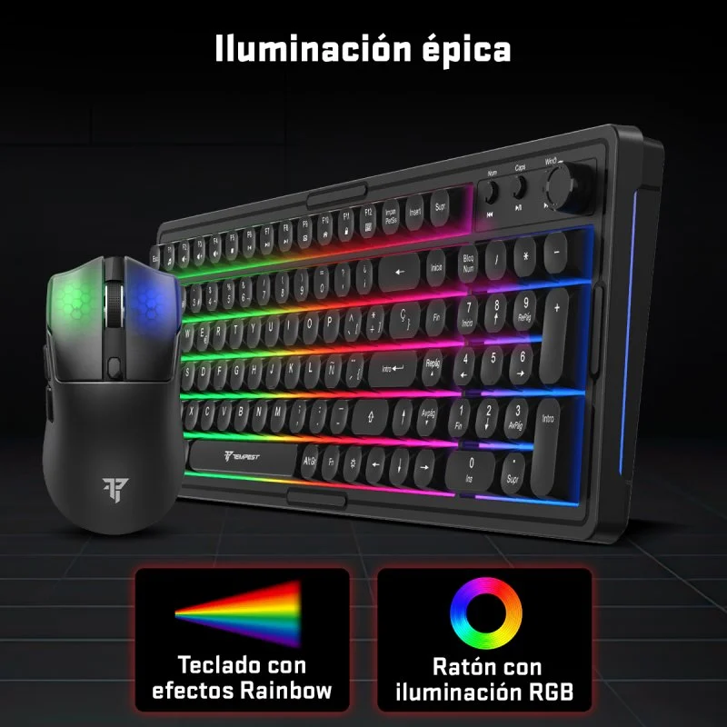 Thumbnail 1 de Tempest Combo 3100 PRO: teclado, ratón, auriculares y alfombrilla inalámbricos para empezar a jugar