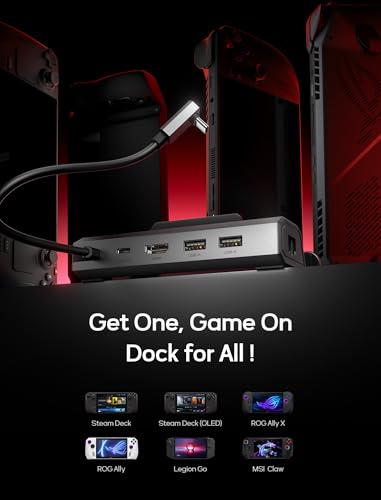Detalle de JSAUX Docking Station 5 en 1 con HDMI 4K@120Hz, Ethernet 100Mbps y carga PD 100W (HB0602) para Steam Deck/OLED y más