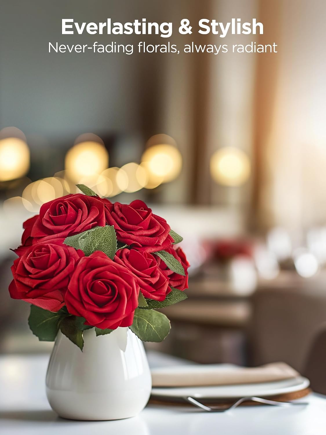 Thumbnail 6 de InnoGear 50-Piece Dark Red Foam Roses for Décor