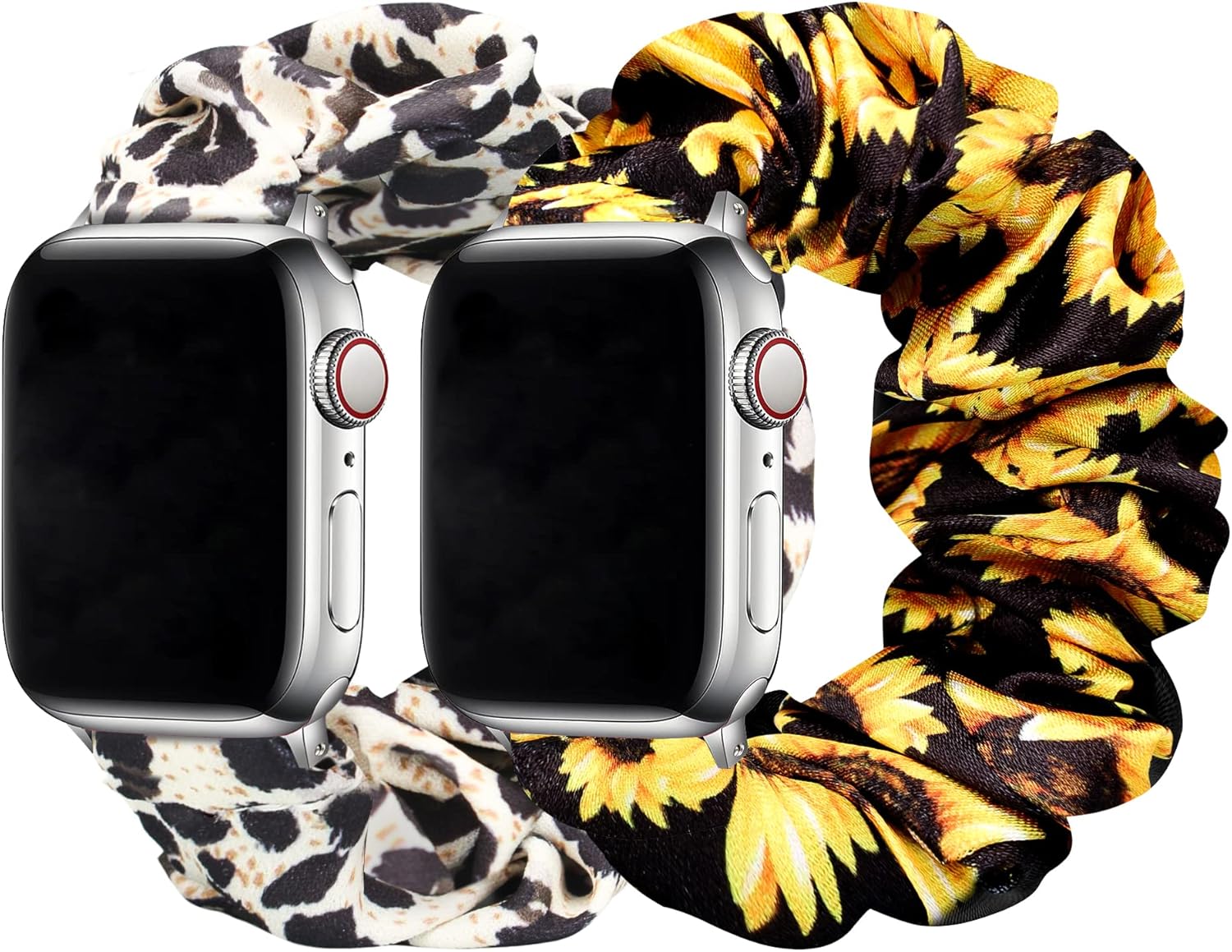 Detalle de Meideli 2 Pack Pattern Printed Fabric Wristband for Apple Watch Scrunchie Strap