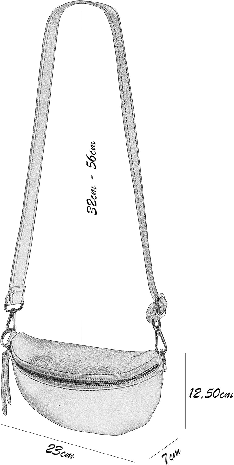 Detalle de SH Leder ® AVA G292 – Marsupio in vera pelle, unisex, 23 x 12 cm