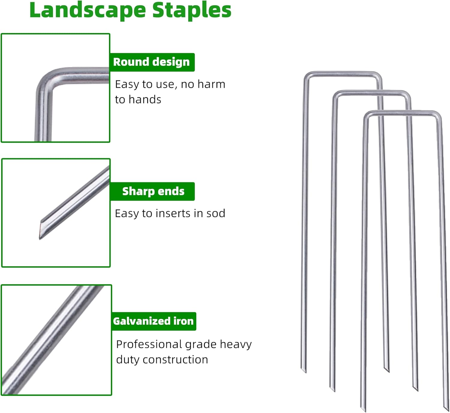 Detalle 2 de YANEYRIE 6 in Landscape Staples 50-Pack