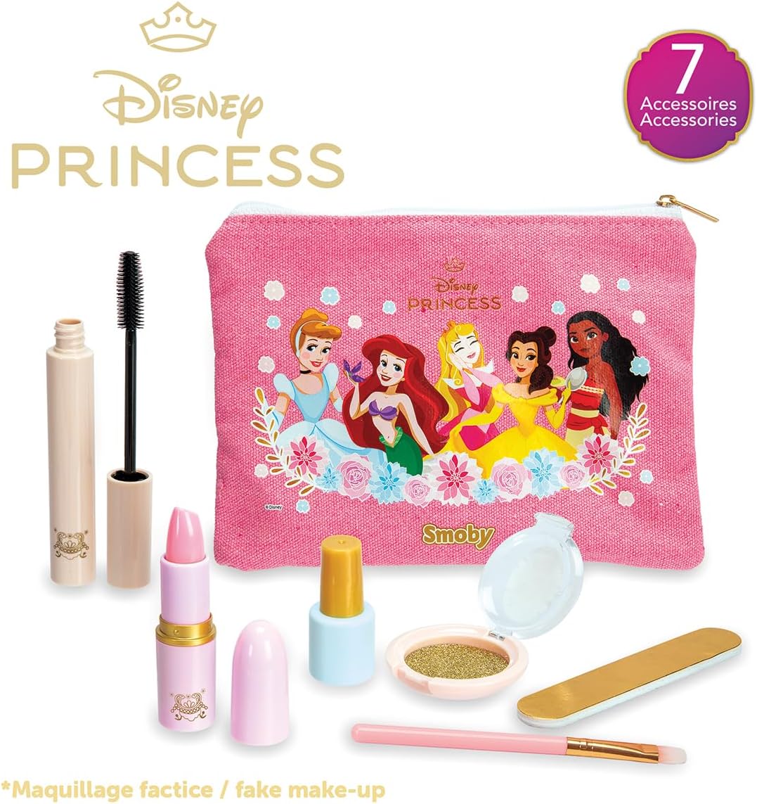 Detalle de Smoby Disney Princesses Make-Up Set, Pretend Cosmetics with 6 Accessories