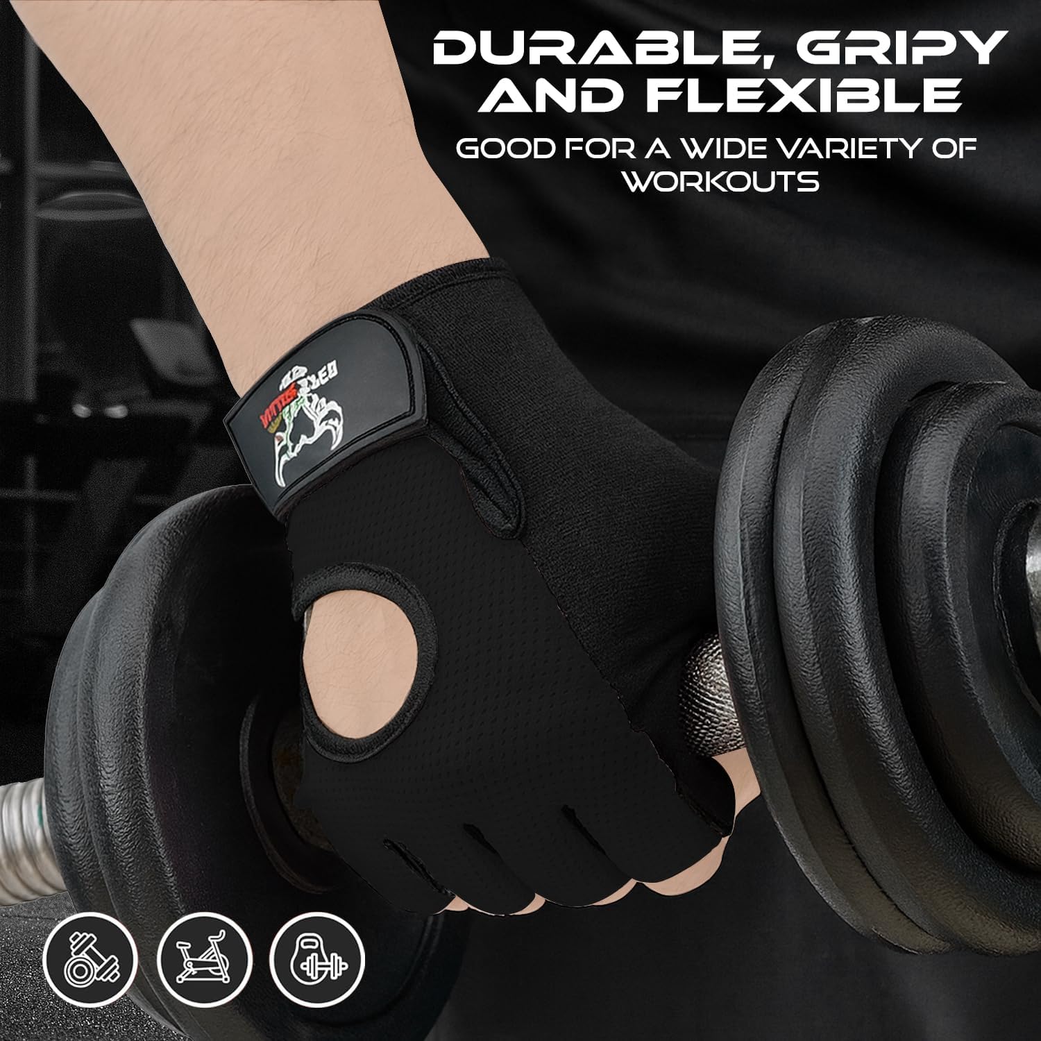 Thumbnail 4 de BEAST RAGE Fingerless Workout Gloves