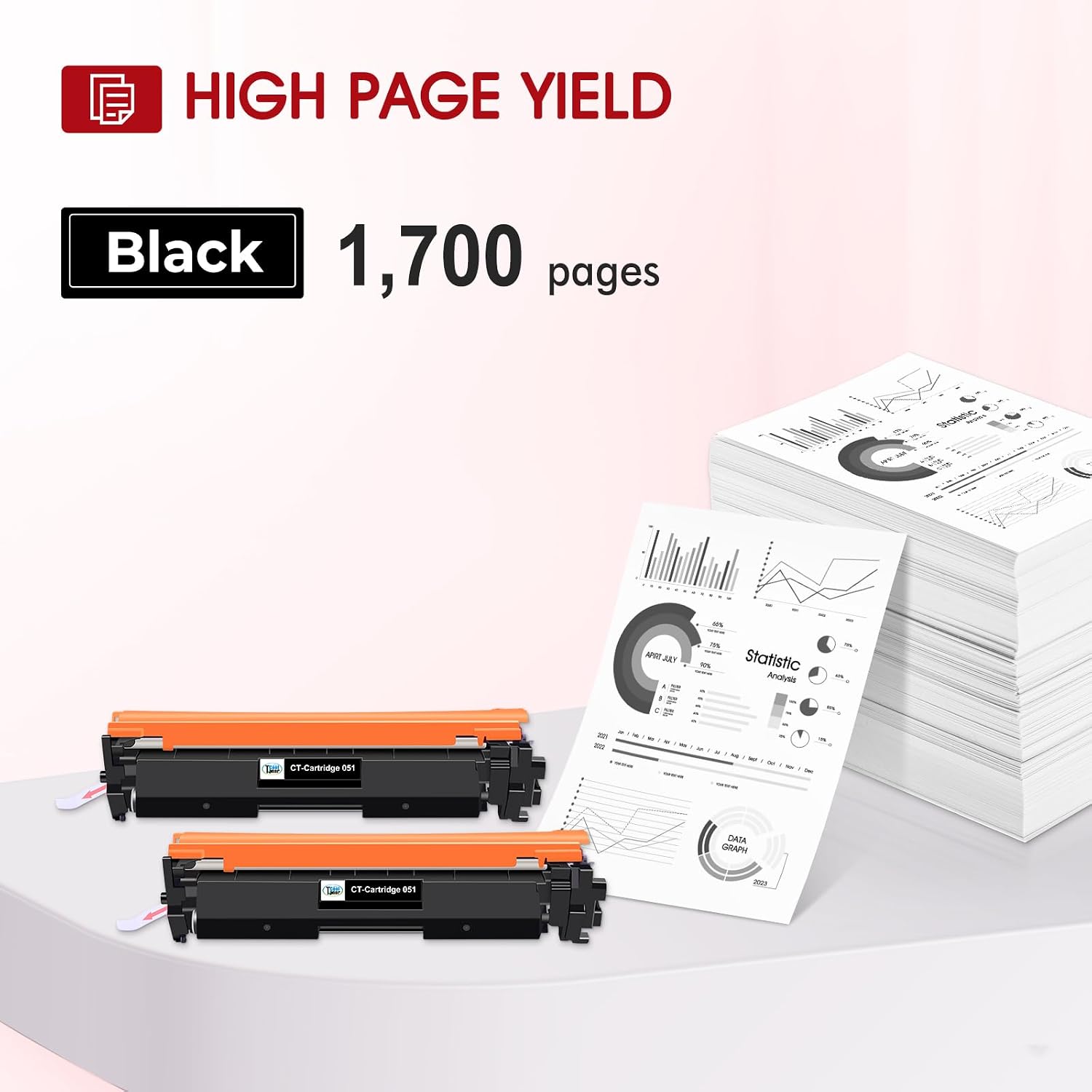 Detalle de Cool Toner 051 Toner Cartridge 2-Pack, Black, Compatible with Canon imageCLASS