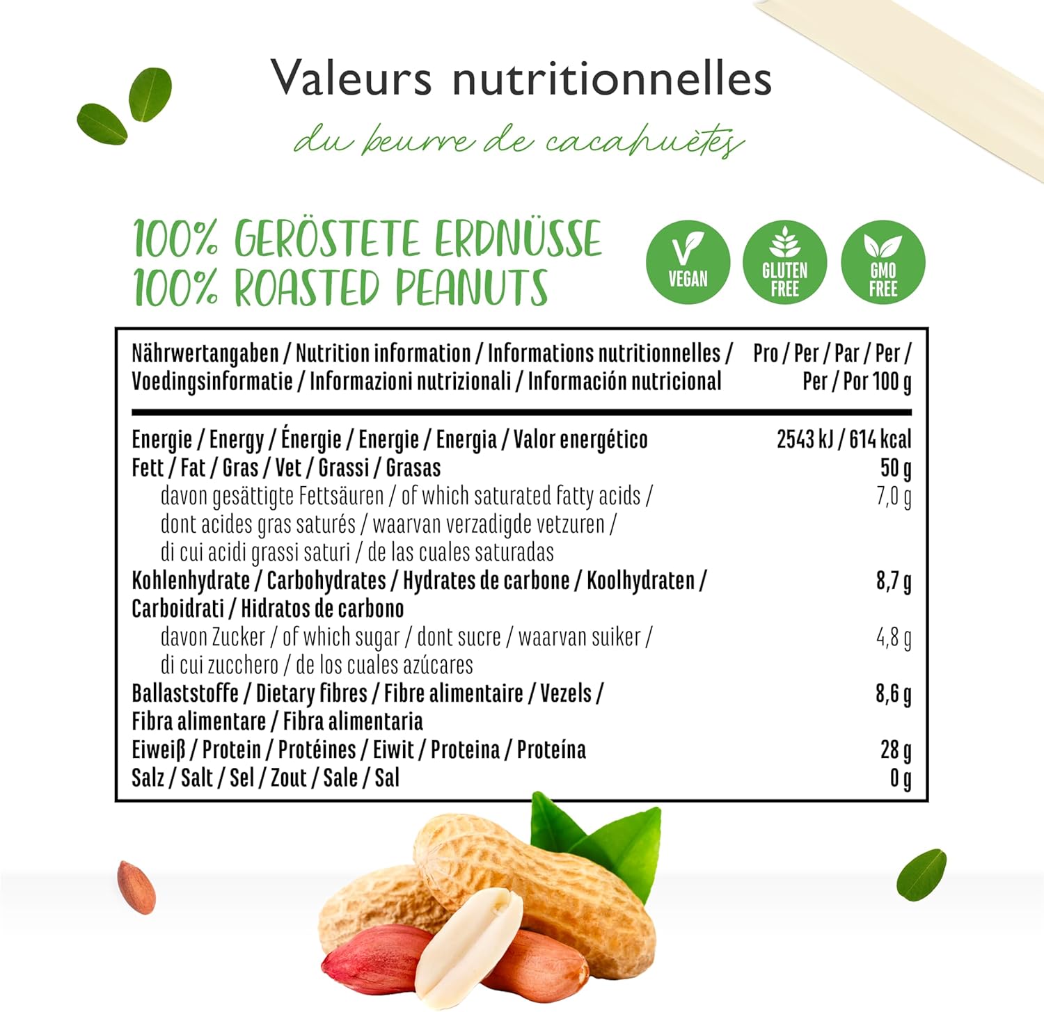 Thumbnail 5 de Beurre de cacahuètes croquant Vit4ever Sports — 1 kg, naturel, high protein (28%) et Vegan