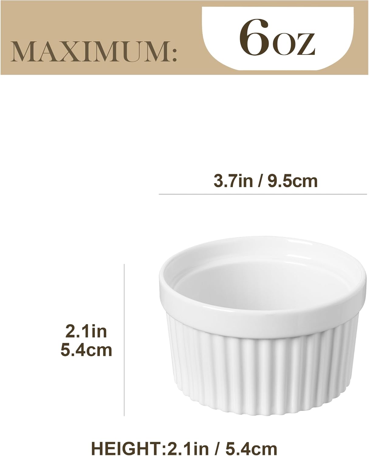 Detalle 2 de MALACASA Ramekins 6 oz