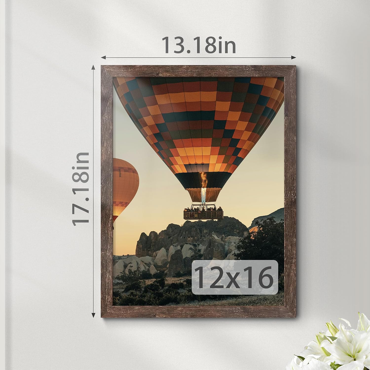 Thumbnail 2 de Fisnish 12x16 Rustic Brown Picture Frame: Classic Poster Frame for Wall Mounting