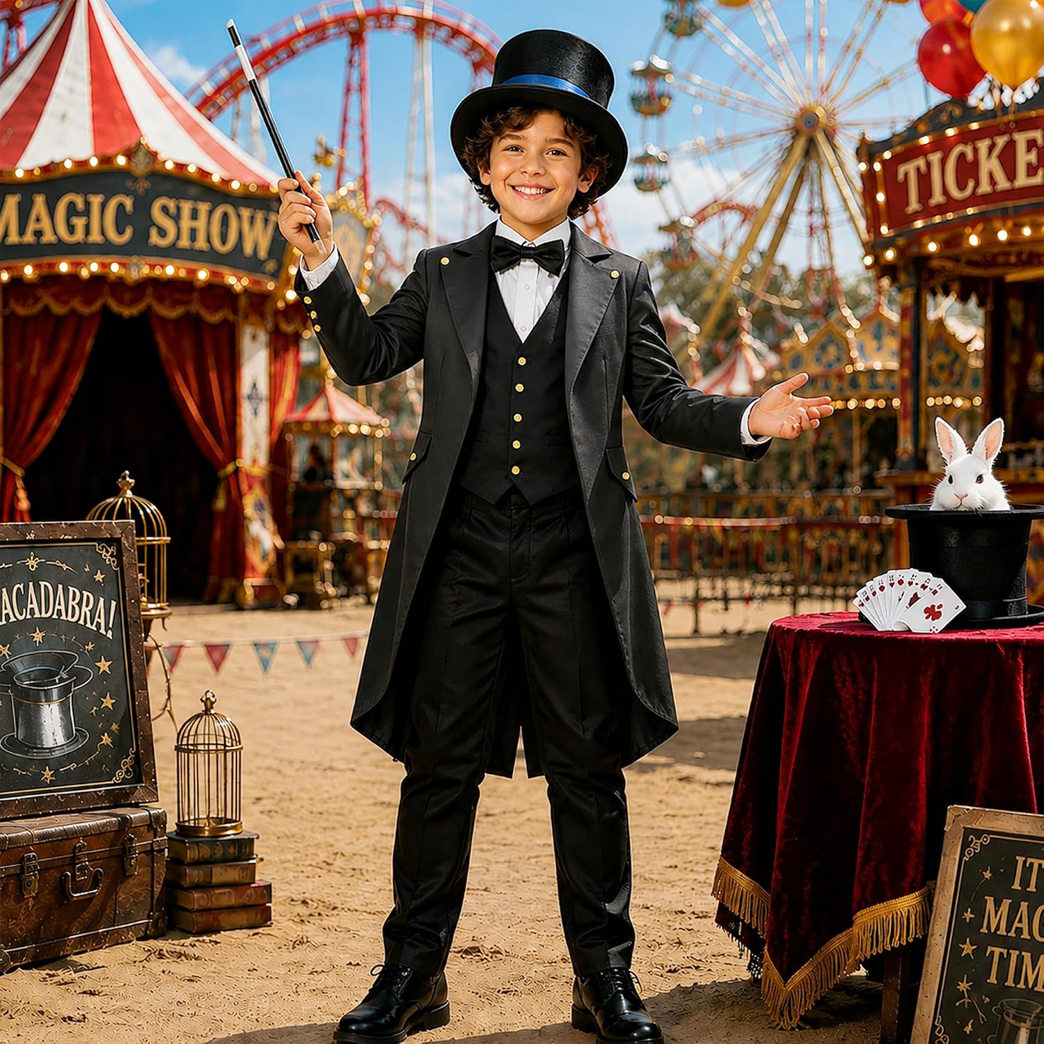 Detalle 2 de SIAEAMRG Boys' Gothic Tailcoat Jacket