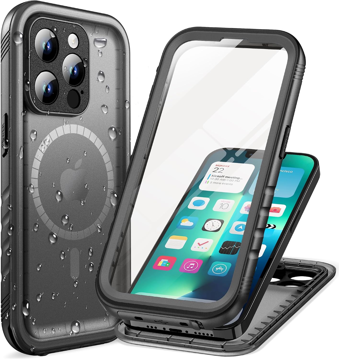 Detalle de Cozycase Cover TOP Antiurto IP68 per iPhone 13 Pro Max (Nero/M)