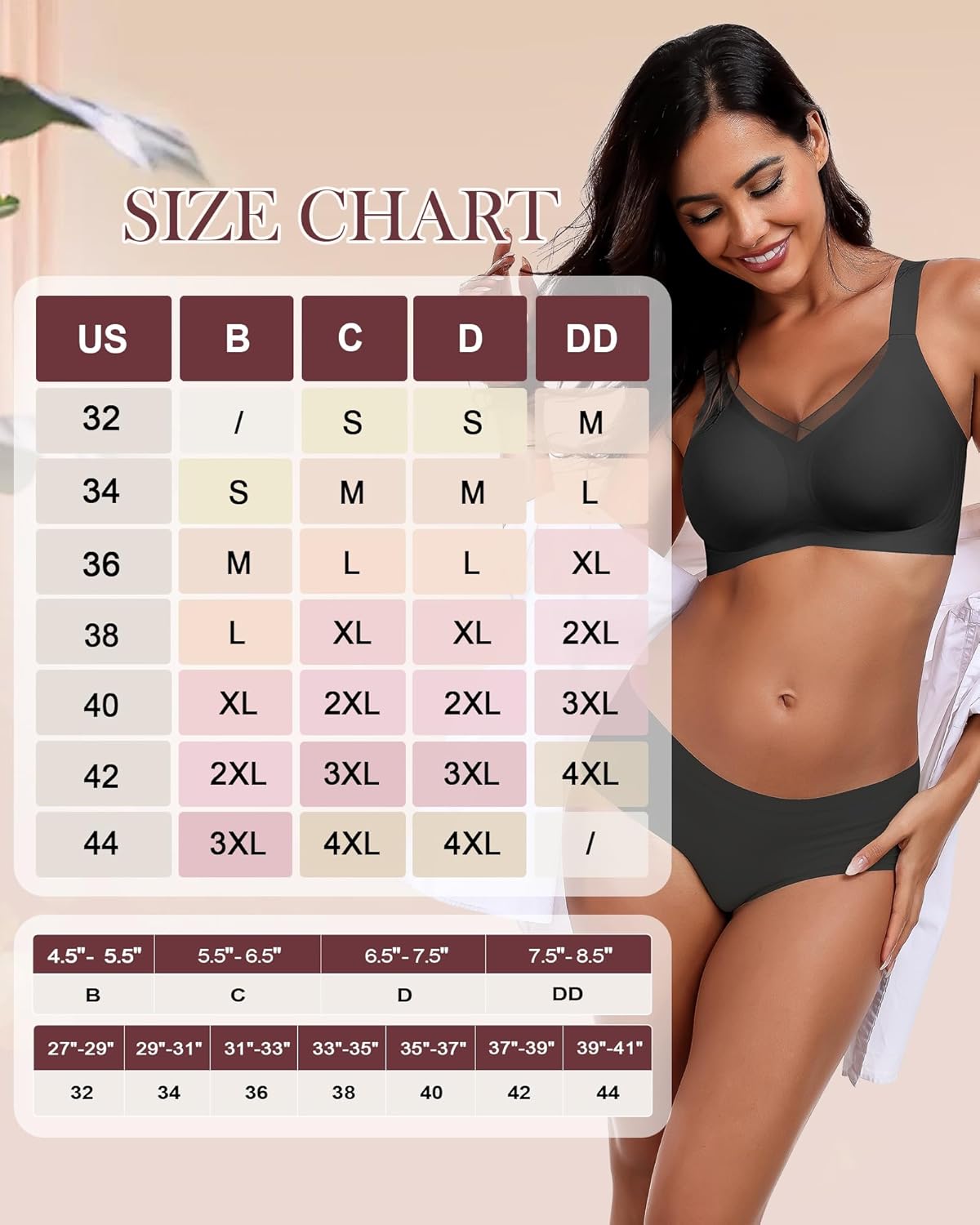 Thumbnail 5 de HORISUN Damen BH ohne Bügel – nahtloser Push-Up Bralette mit Mesh-Spitzen für starke Unterstützung