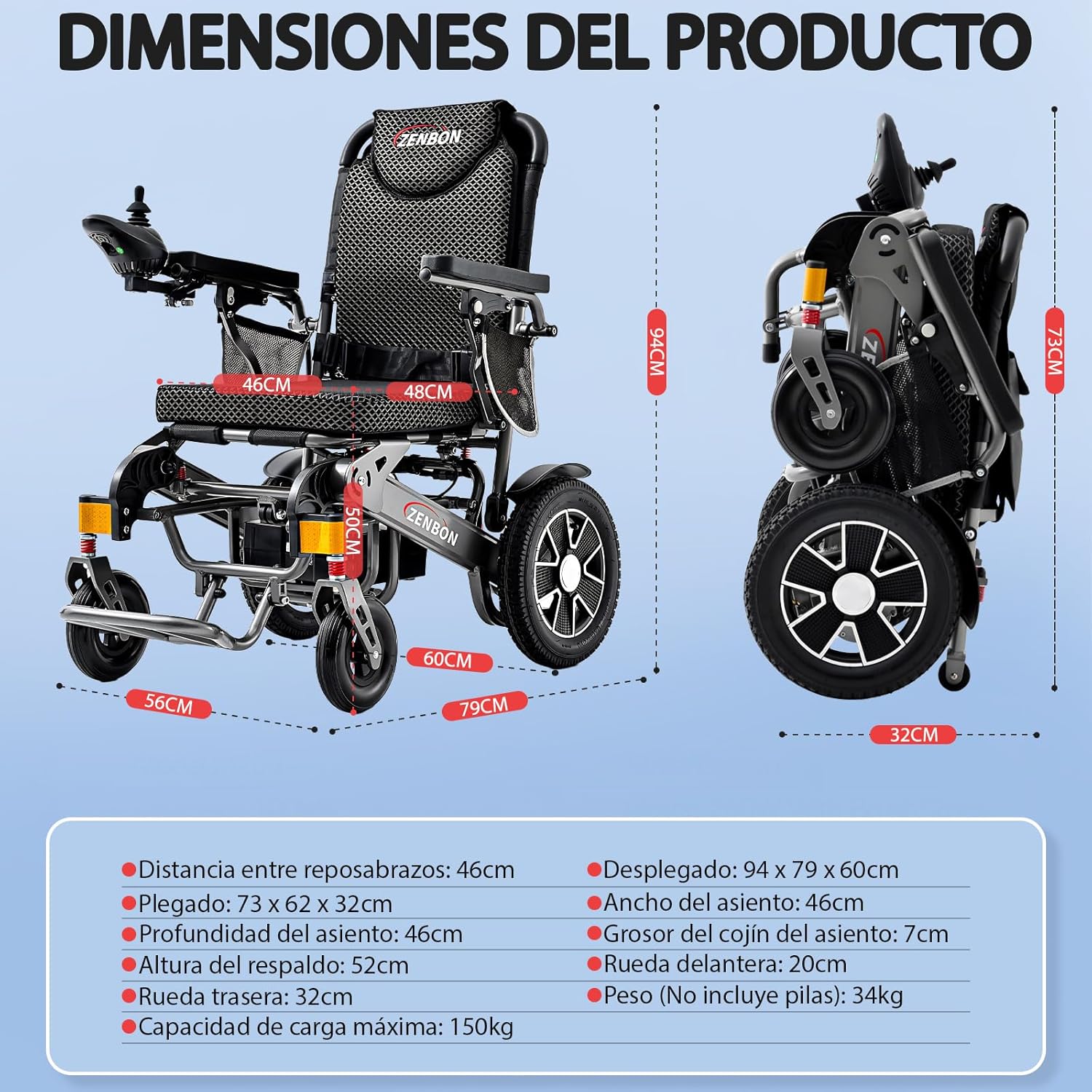 Thumbnail 4 de Silla de Ruedas Eléctrica Plegable 700W