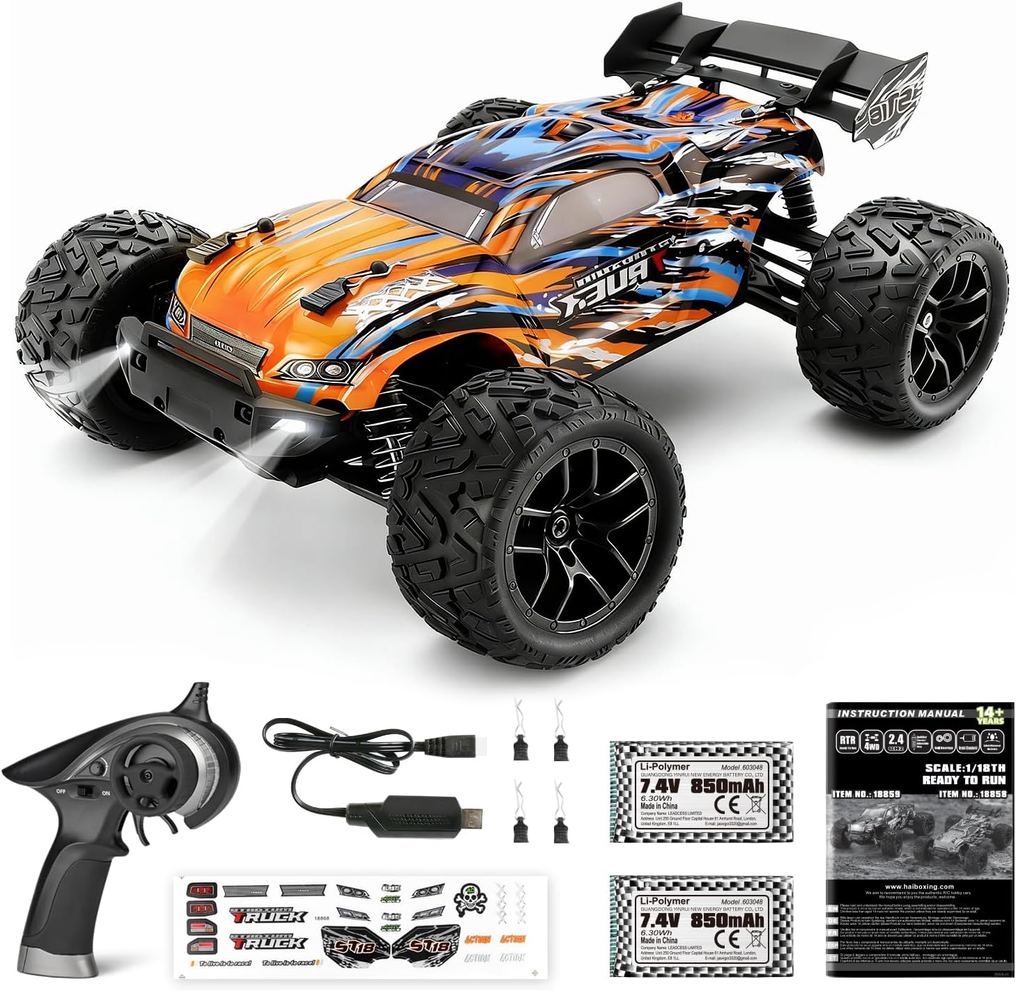 Detalle de HAIBOXING RC 1:18 36 km/h 4WD buggy
