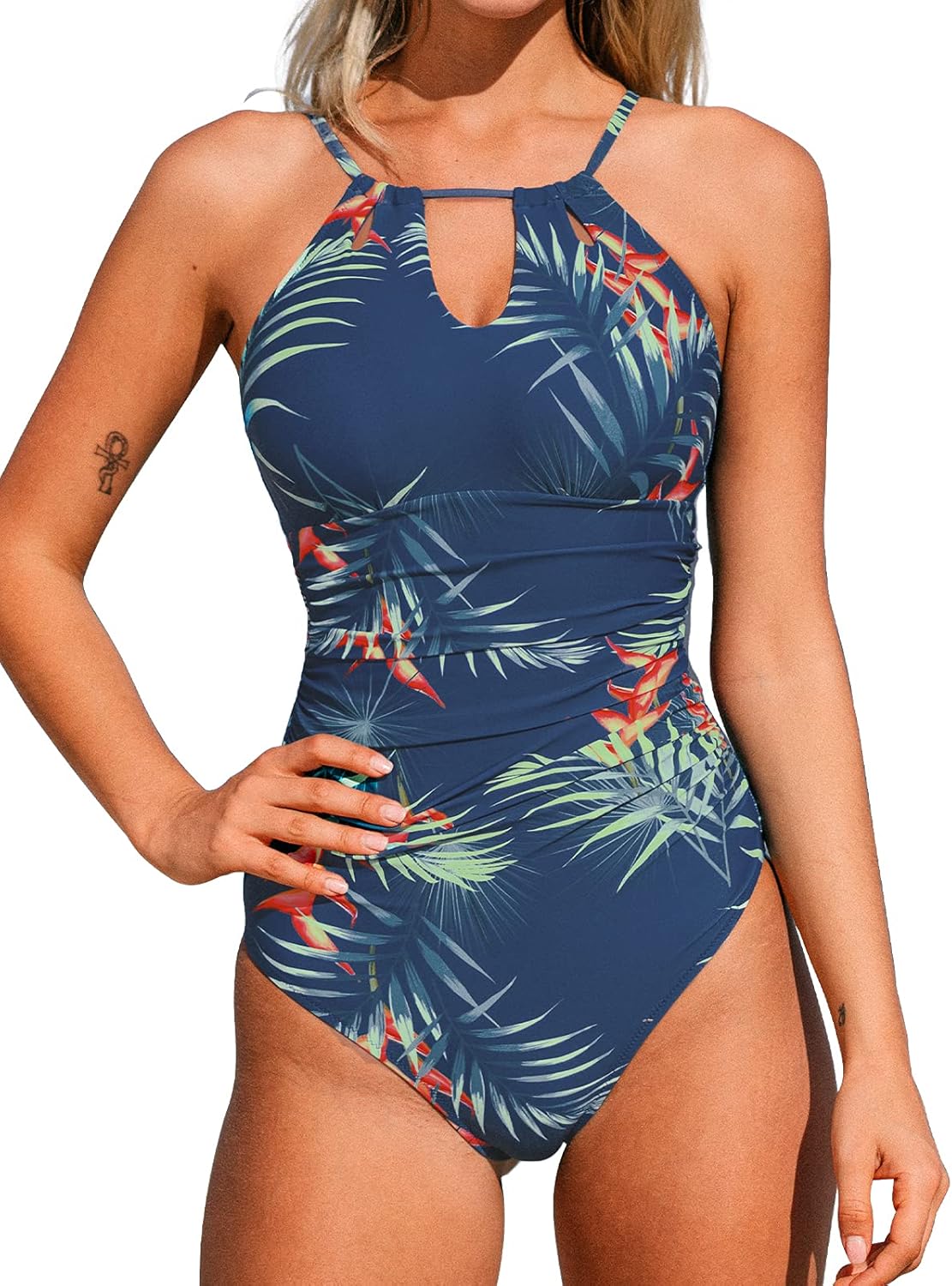 Thumbnail 6 de CUPSHE Maillot de bain une pièce pour femme — col haut et contrôle du ventre