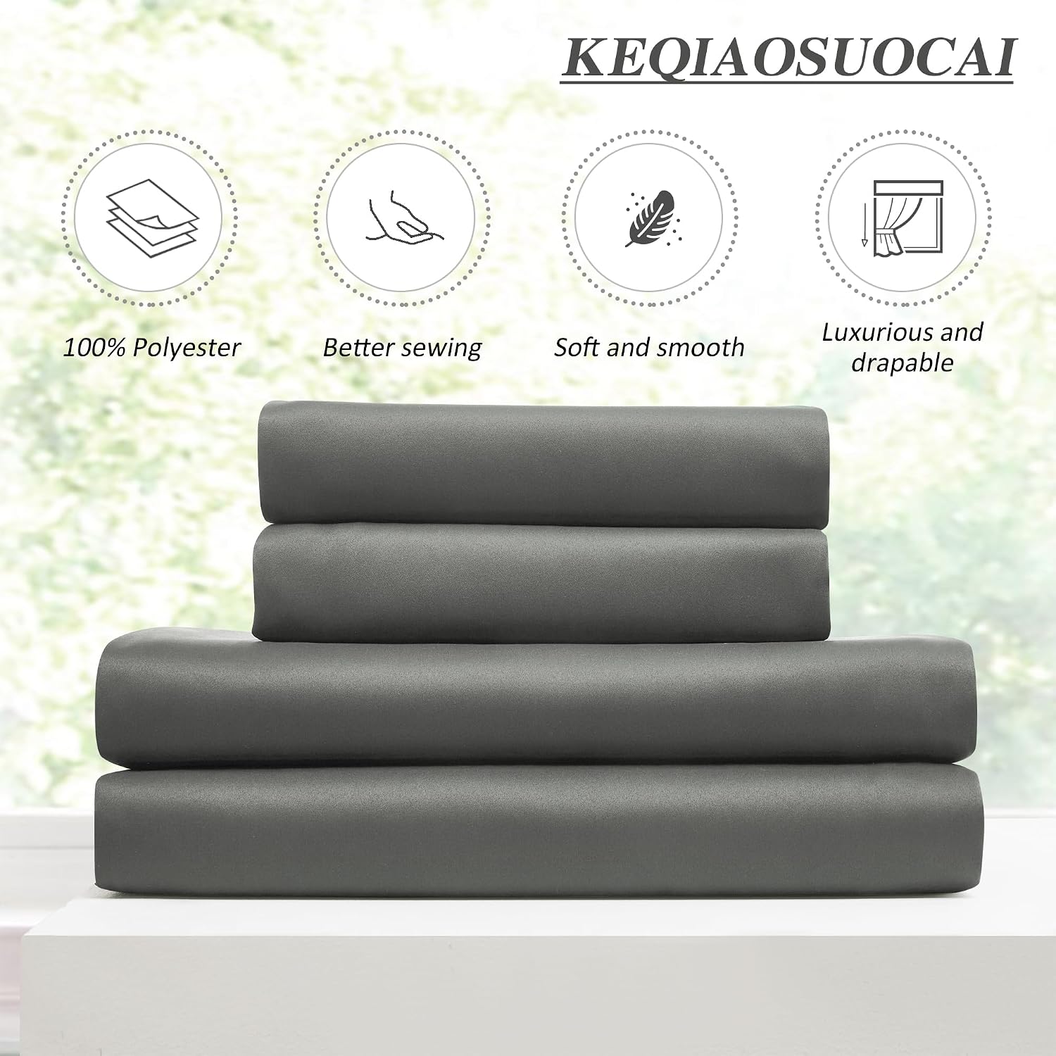 Detalle 1 de KEQIAOSUOCAI Blackout Curtains 90-Inch