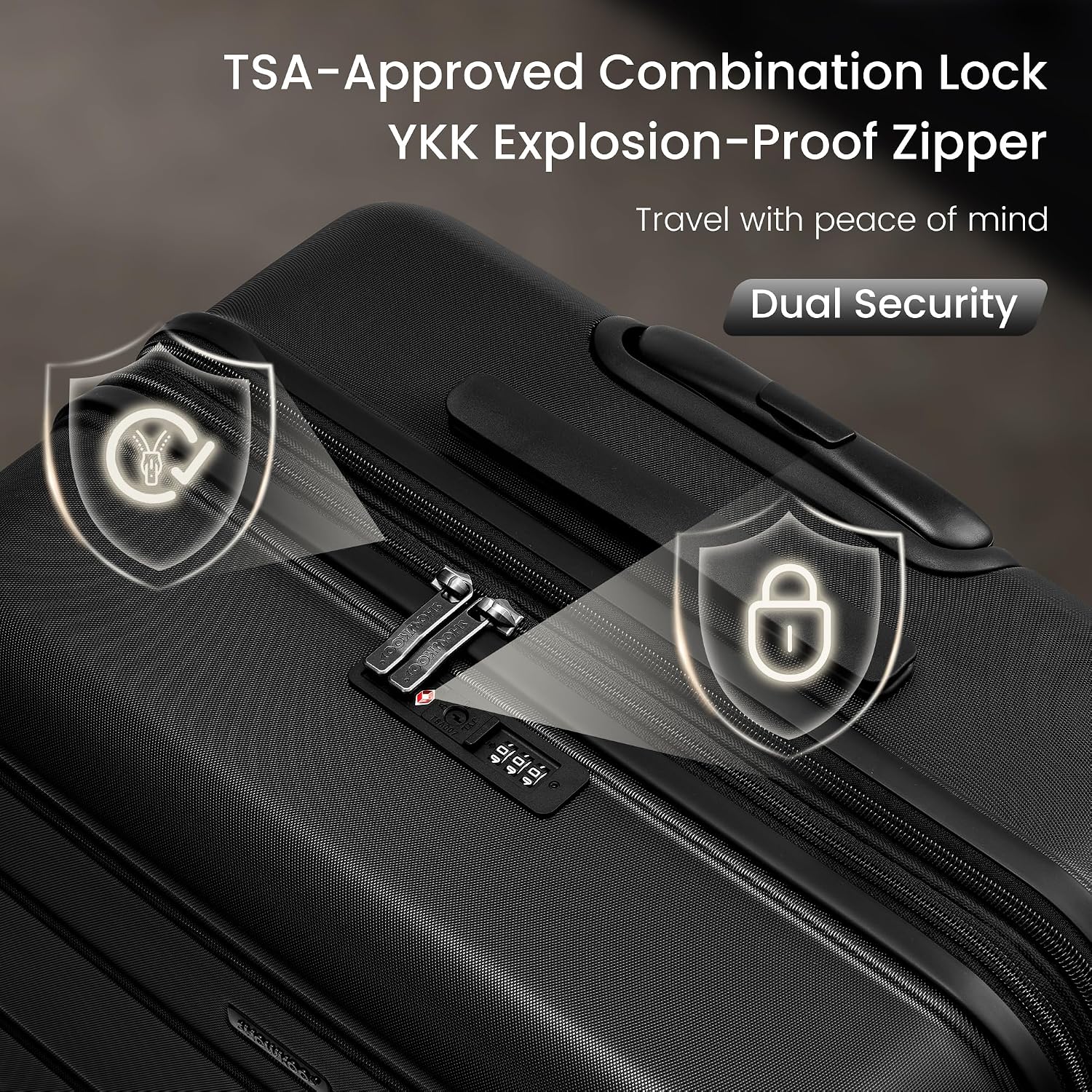 Thumbnail 3 de SHOWKOO PRO G-Series 3-Piece Luggage Set — 100% Polycarbonate, Expandable (20in, 24in, 28in), TSA Lock, Double Wheels
