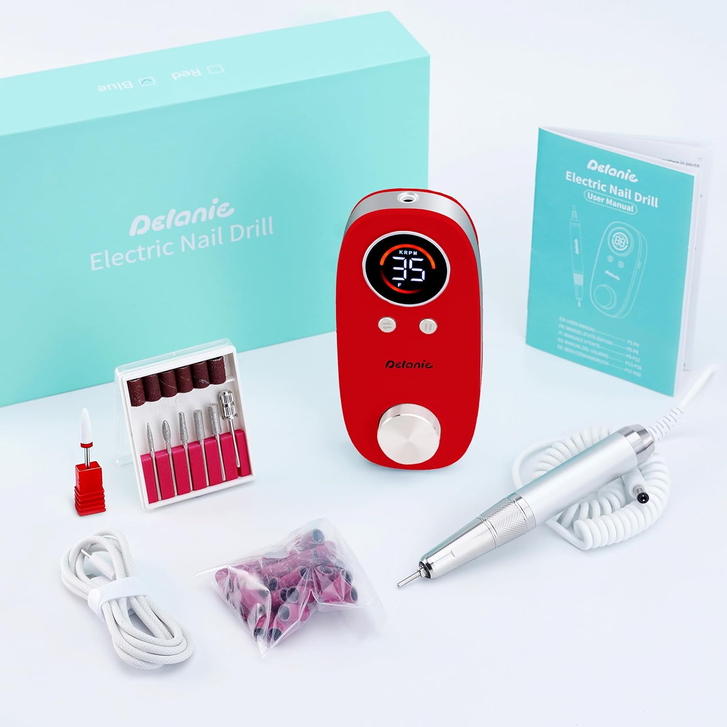 Thumbnail 6 de Delanie Ponceuse pour Ongles sans noyau – 35000 RPM, sans fil, kit complet