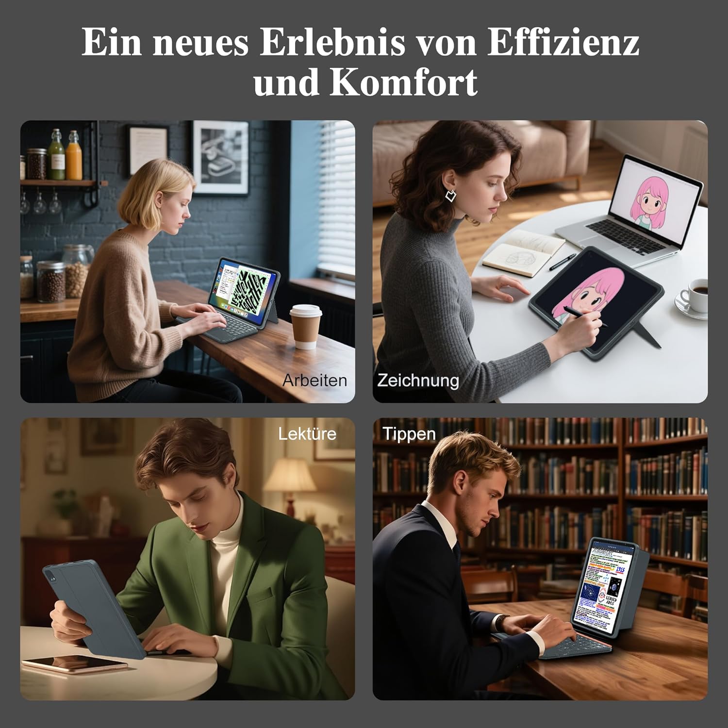 Thumbnail 5 de WIWU Tastaturhülle für iPad Air 13 (M4/M3/M2) – magnetisch abnehmbar, beleuchtetes Trackpad und verstellbarer Ständer (Grau)
