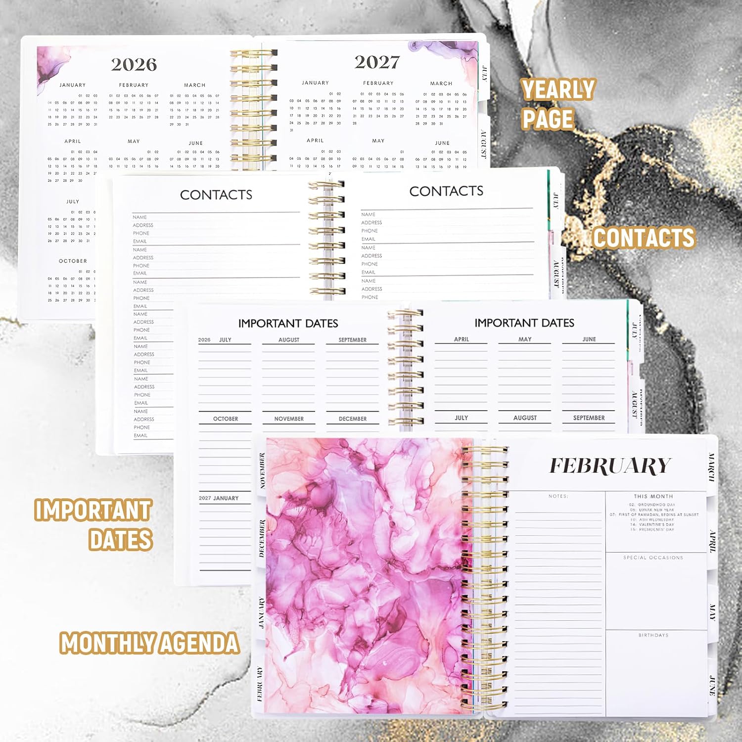 Detalle 2 de montcool MCOPAPBK2407 18-Month Academic Planner with Weekly and Monthly Views