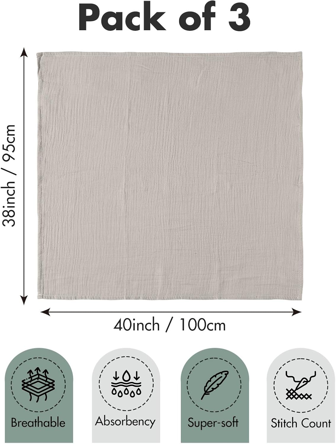 Thumbnail 6 de Muslin Swaddle Blankets 3-Pack ⚙