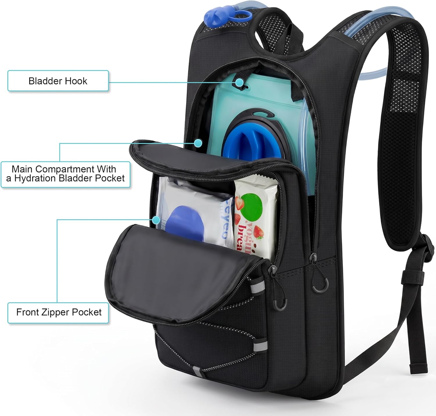 Thumbnail 1 de MIYCOO Hydration Backpack (2L Hydration Bladder) Lightweight Water Backpack for Running, Hiking, Cycling