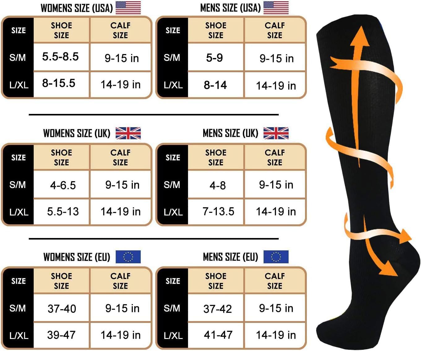 Thumbnail 2 de Gcbiger Compression Socks 15-20 mmHg 7 Pairs