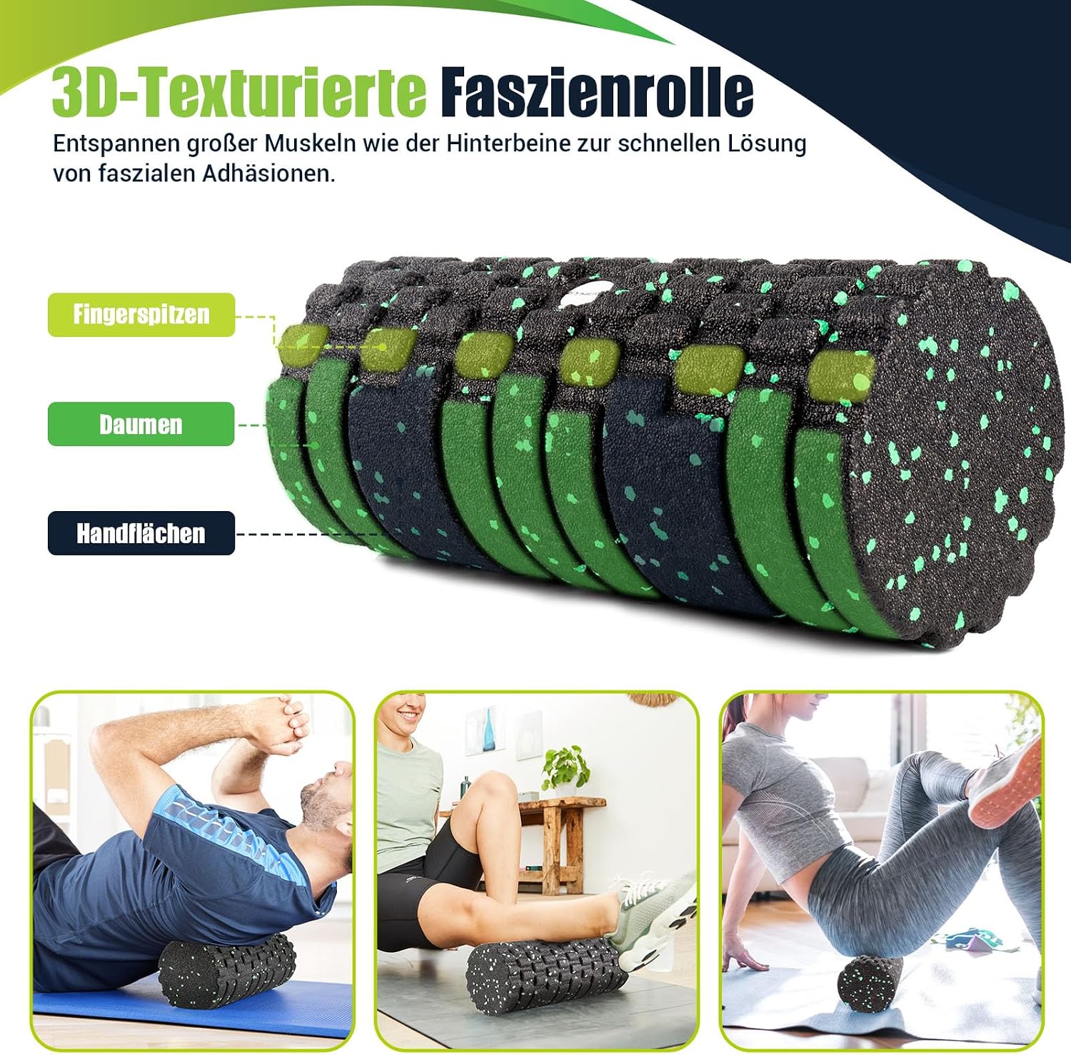 Detalle de Faszienrolle Set 3D-Textur đ§