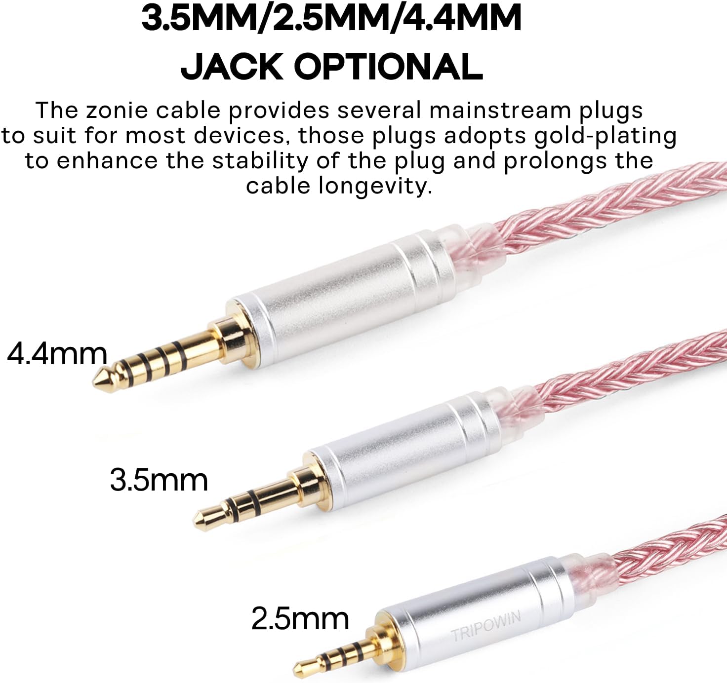 Thumbnail 4 de Linsoul Tripowin Zonie IEM Cable – 16 Core Silver Plated SPC, 1.25m