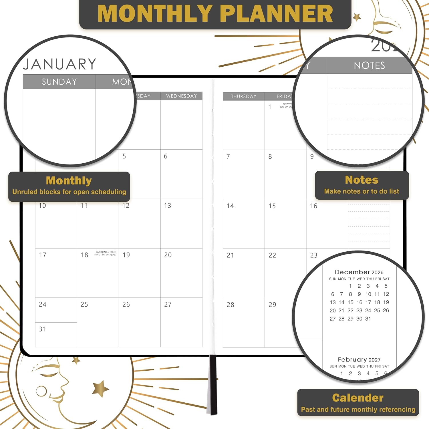 Detalle de 2027 Weekly and Monthly Planner, 5.75" x 8.25