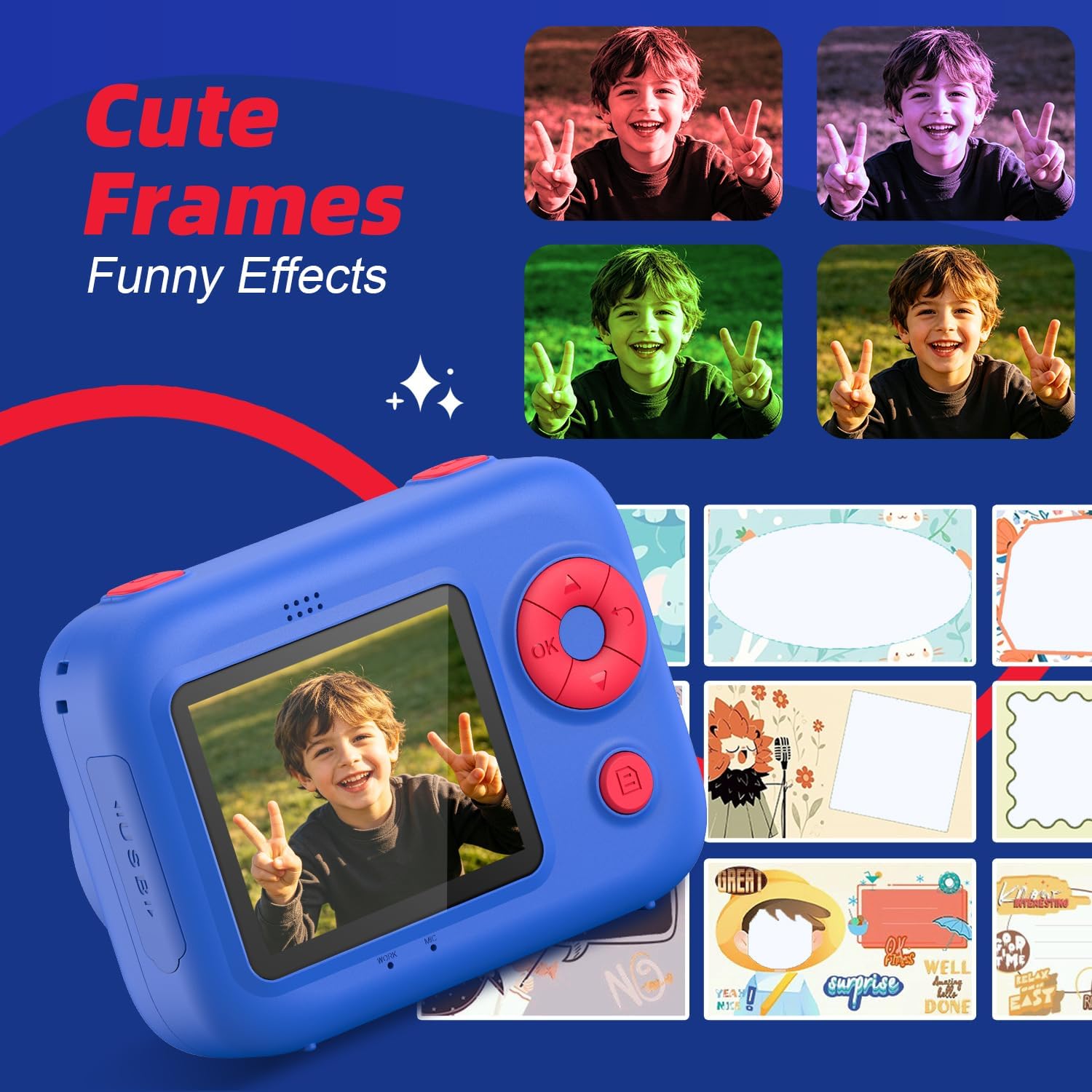 Thumbnail 4 de HOOMOON P97 Kids Instant Print Camera, 1080p Video, 5 Paper Rolls