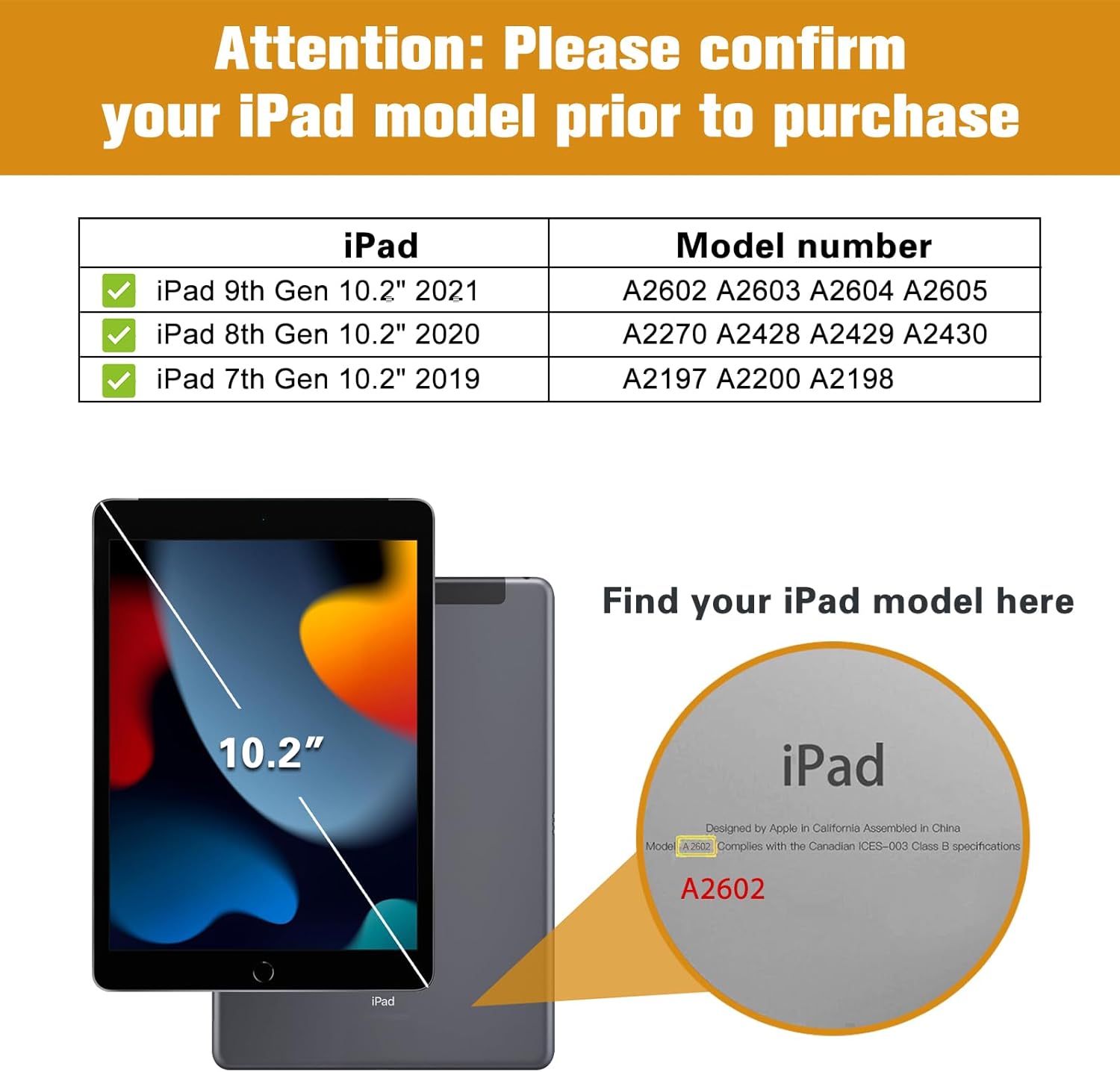 Thumbnail 1 de ProCase TPU back smart slim case for iPad 7th/8th/9th gen (10.2in) with pencil holder – auto sleep/wake (Black)