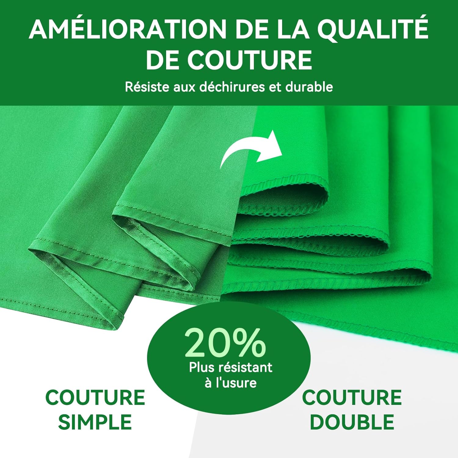 Detalle de Heysily Toile de fond verte 2 x 3 m pour studio