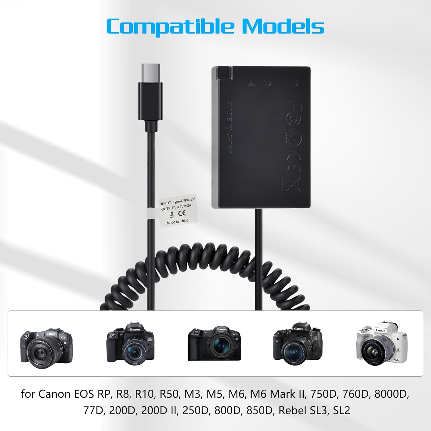 Detalle de TAVT LP-E17 Dummy Battery Power Adapter for Canon EOS Series