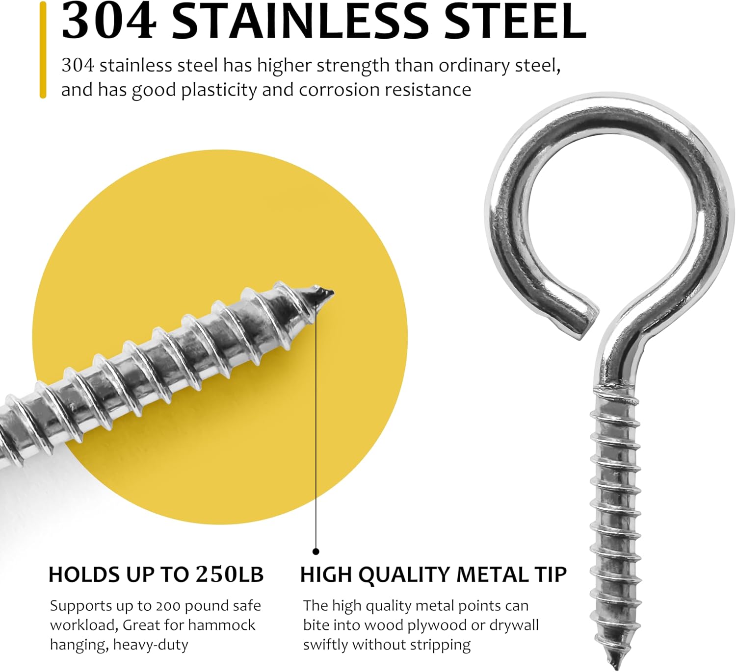 Detalle de HXLPAY Eye Hooks in 304 Stainless Steel
