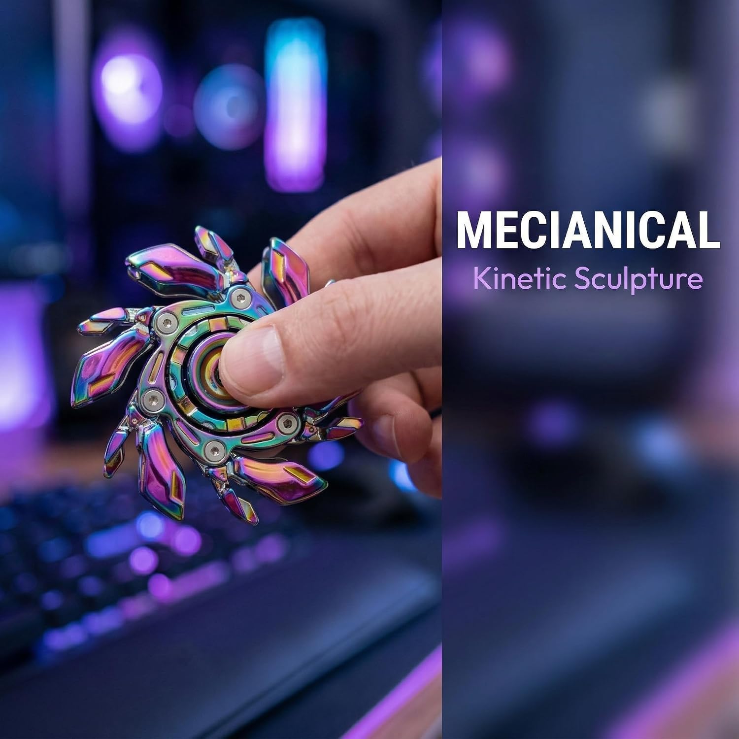 Detalle 2 de EDC fidget spinner with open armour design