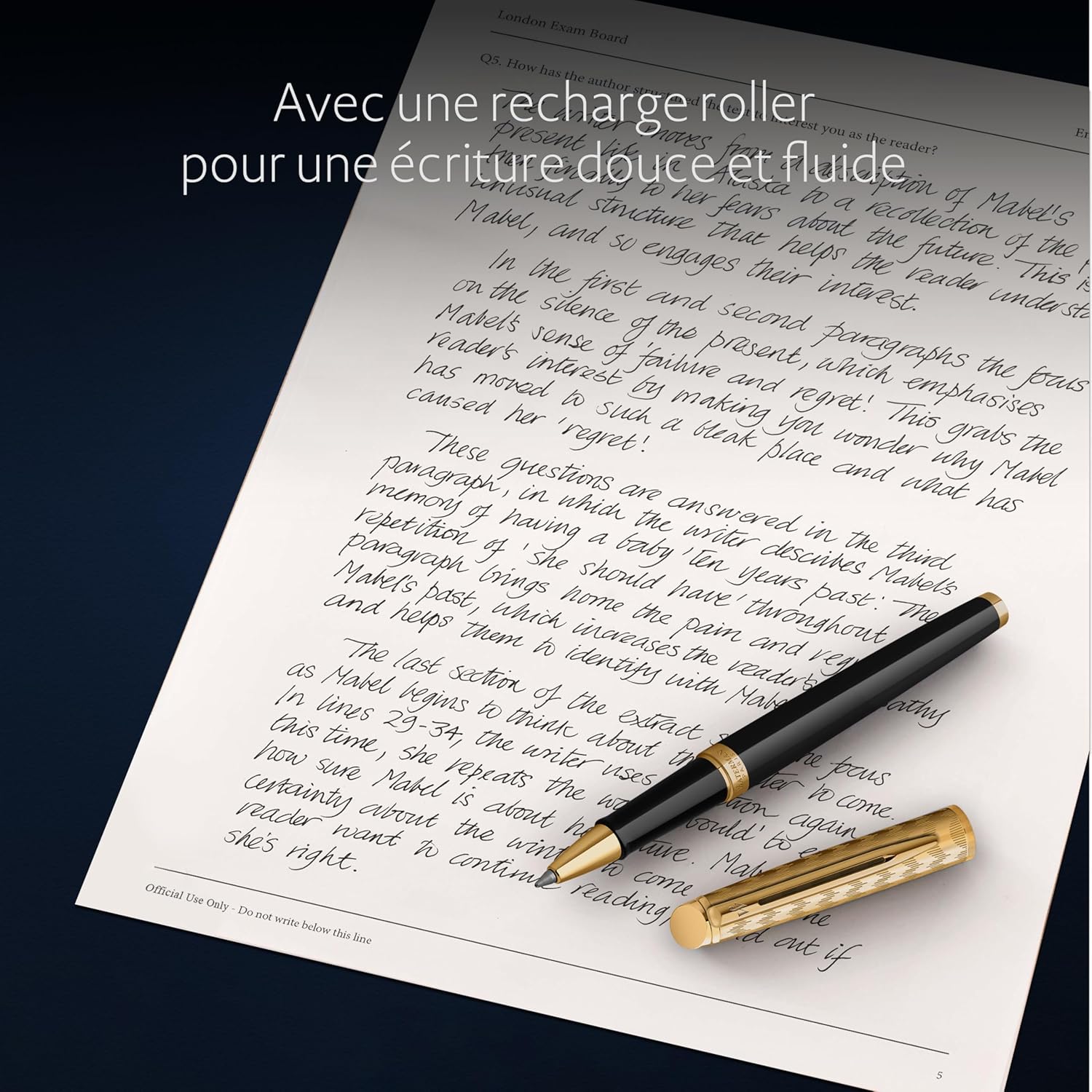 Detalle 2 de Waterman Hémisphère Stylo roller Noir Or