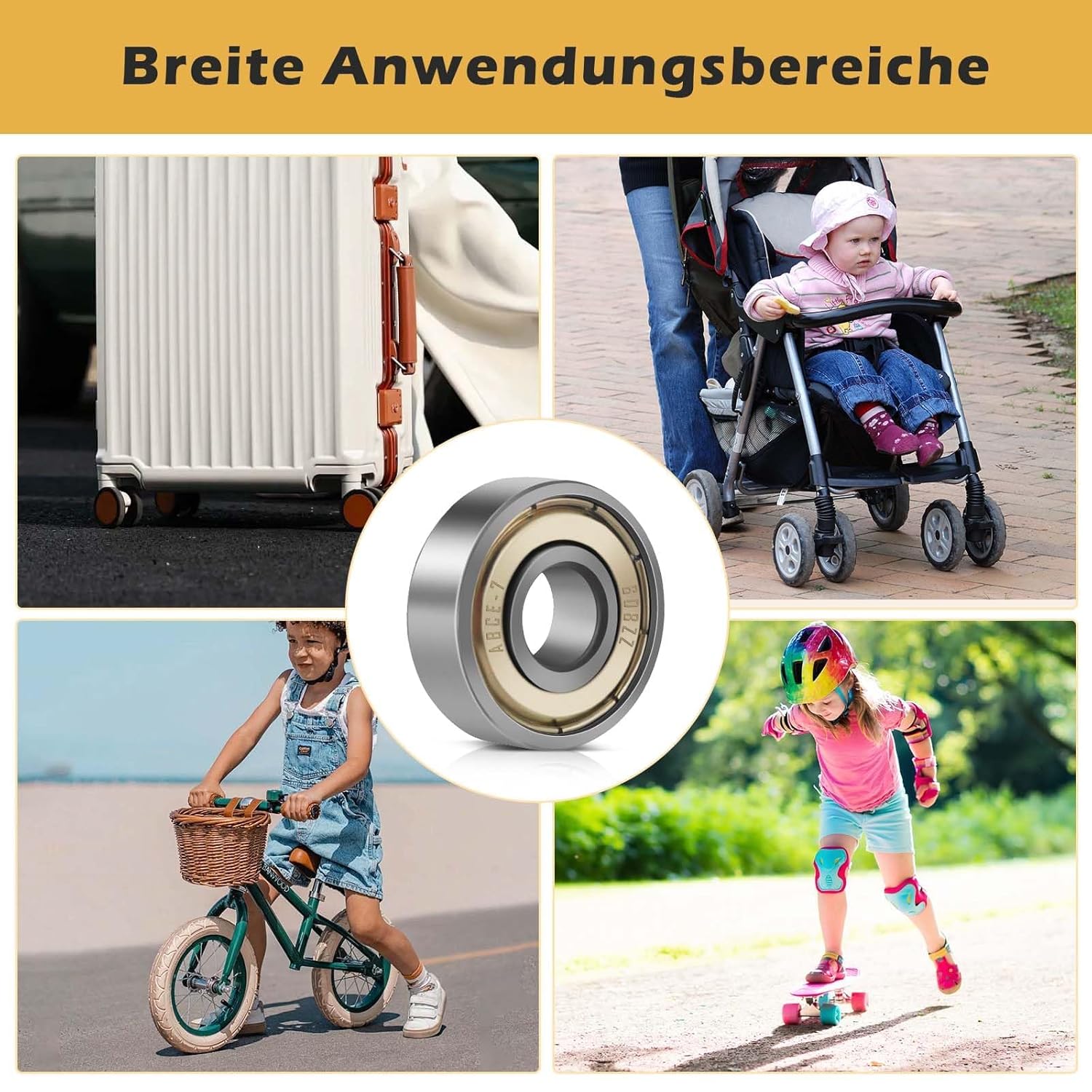 Thumbnail 6 de 608ZZ Kugellager (8x22x7 mm) – 30 Stück doppelt abgedichtet für Skateboards, Rollerblades & mehr