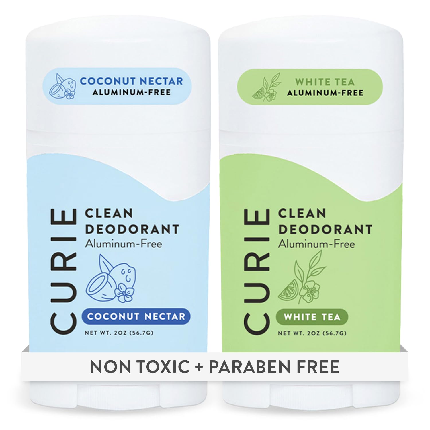 Detalle de Curie Aluminum Free Deodorant - Coconut Nectar + White Tea (2pk)