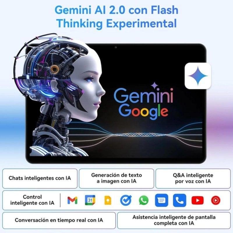 Detalle de TABWEE T80 10.1" 128GB WiFi con Gemini AI 2.0