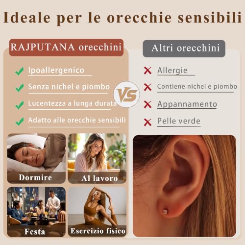 Thumbnail 3 de Rajputana Orecchini Donna Argento – Set da 3 Paia di Cerchi 8/10/12 mm, Ipoallergenici