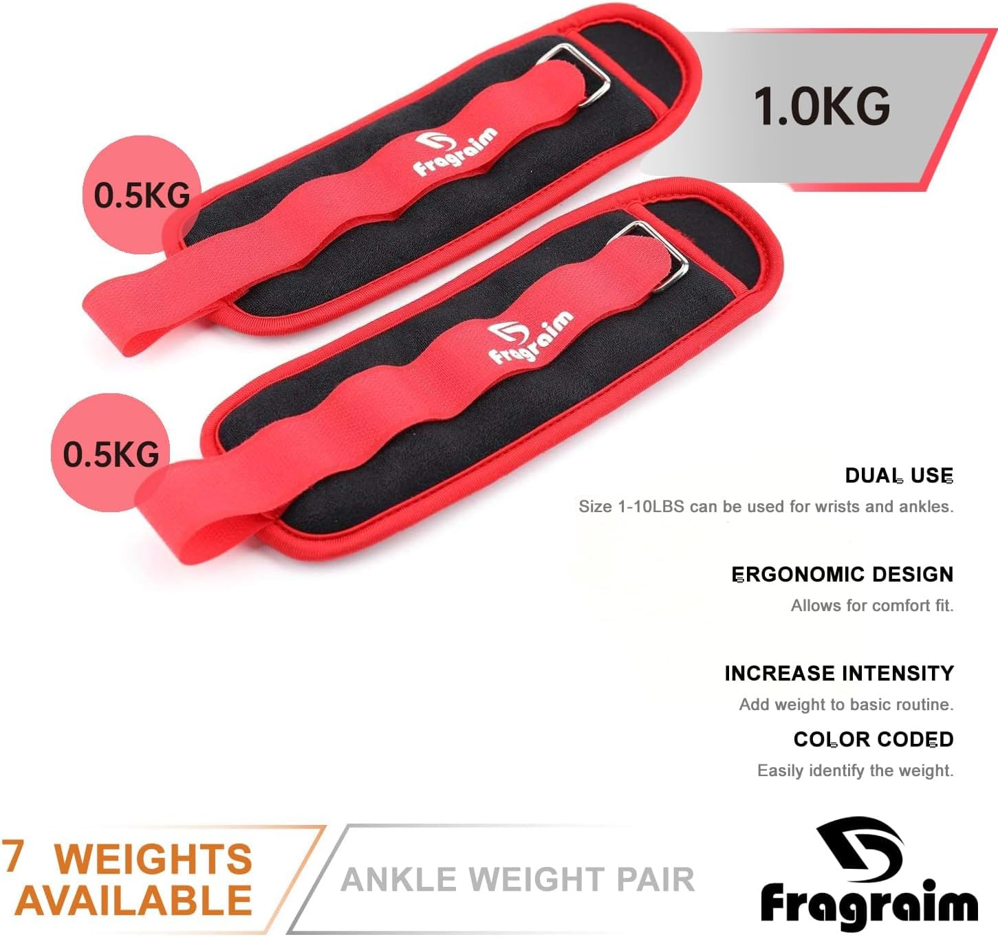 Detalle de Ankle Weights 1–5 kg Pair for Strength Training