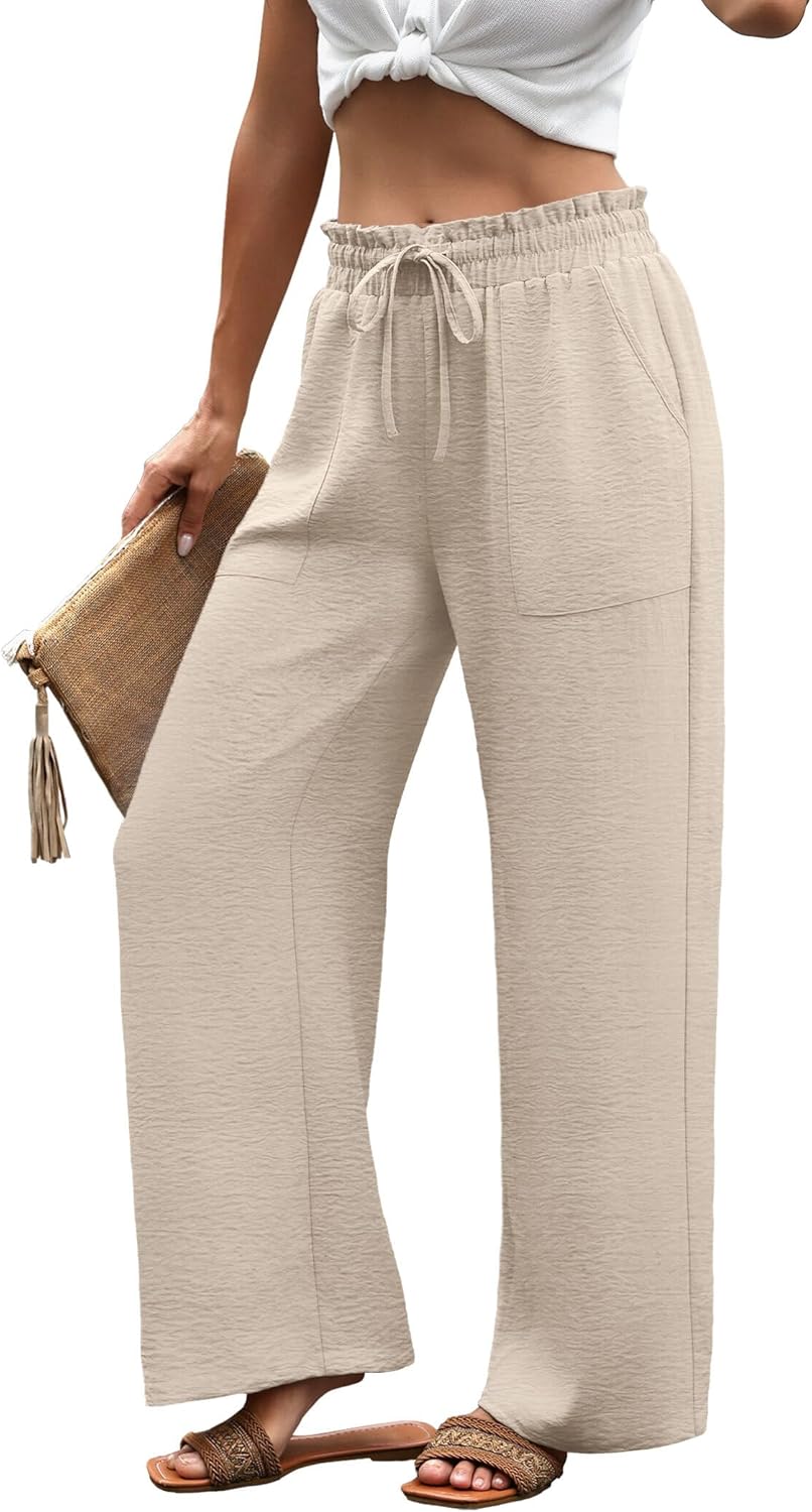 Thumbnail 3 de WIHOLL Women's Wide Leg Pants with Pockets – Flowy Comfort for Summer to Vacation
