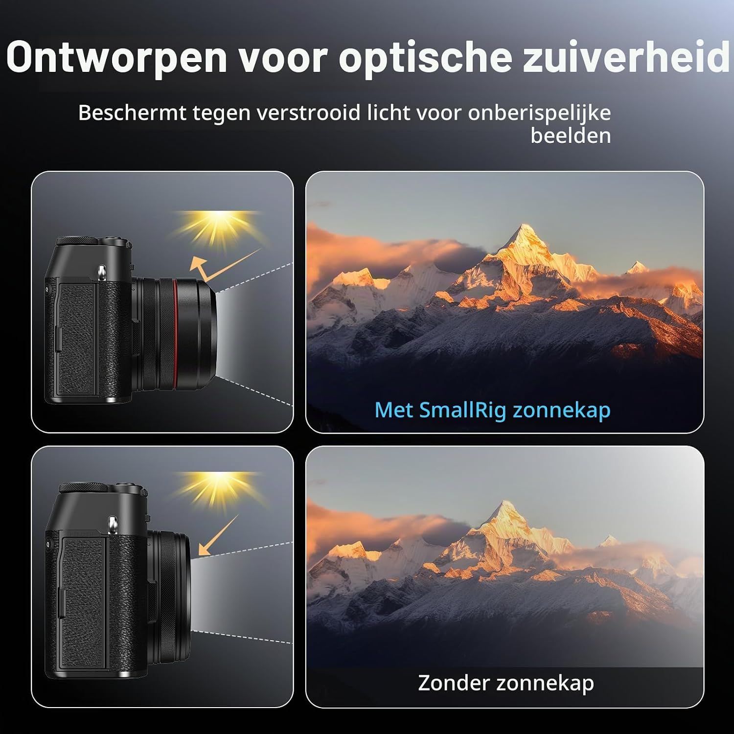 Thumbnail 2 de SMALLRIG 5848 zonnekap voor FUJIFILM X100VI/X100V met 49mm-filteradapter