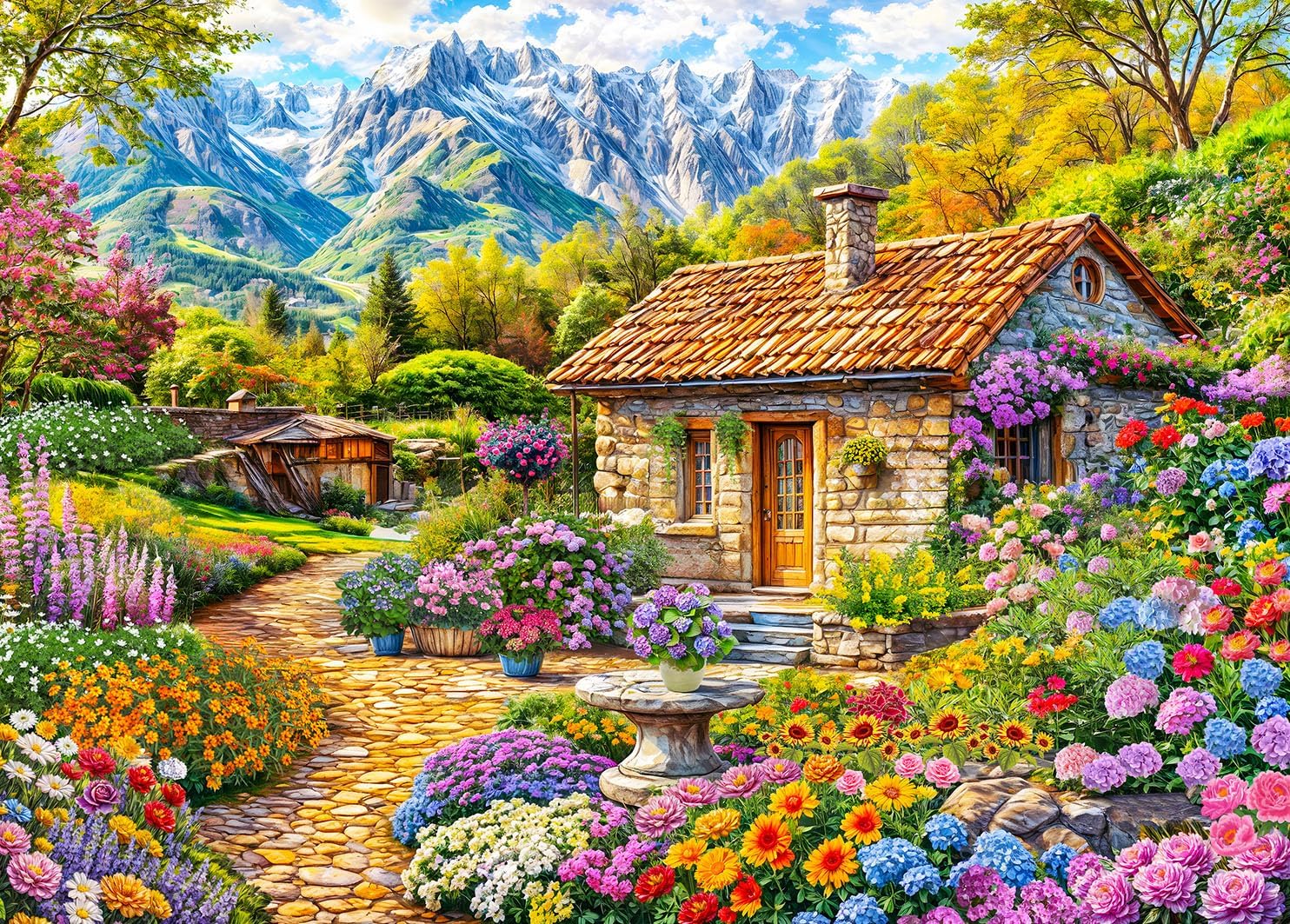 Thumbnail 5 de HUADADA 1000-Piece Country Life Jigsaw Puzzle for Adults