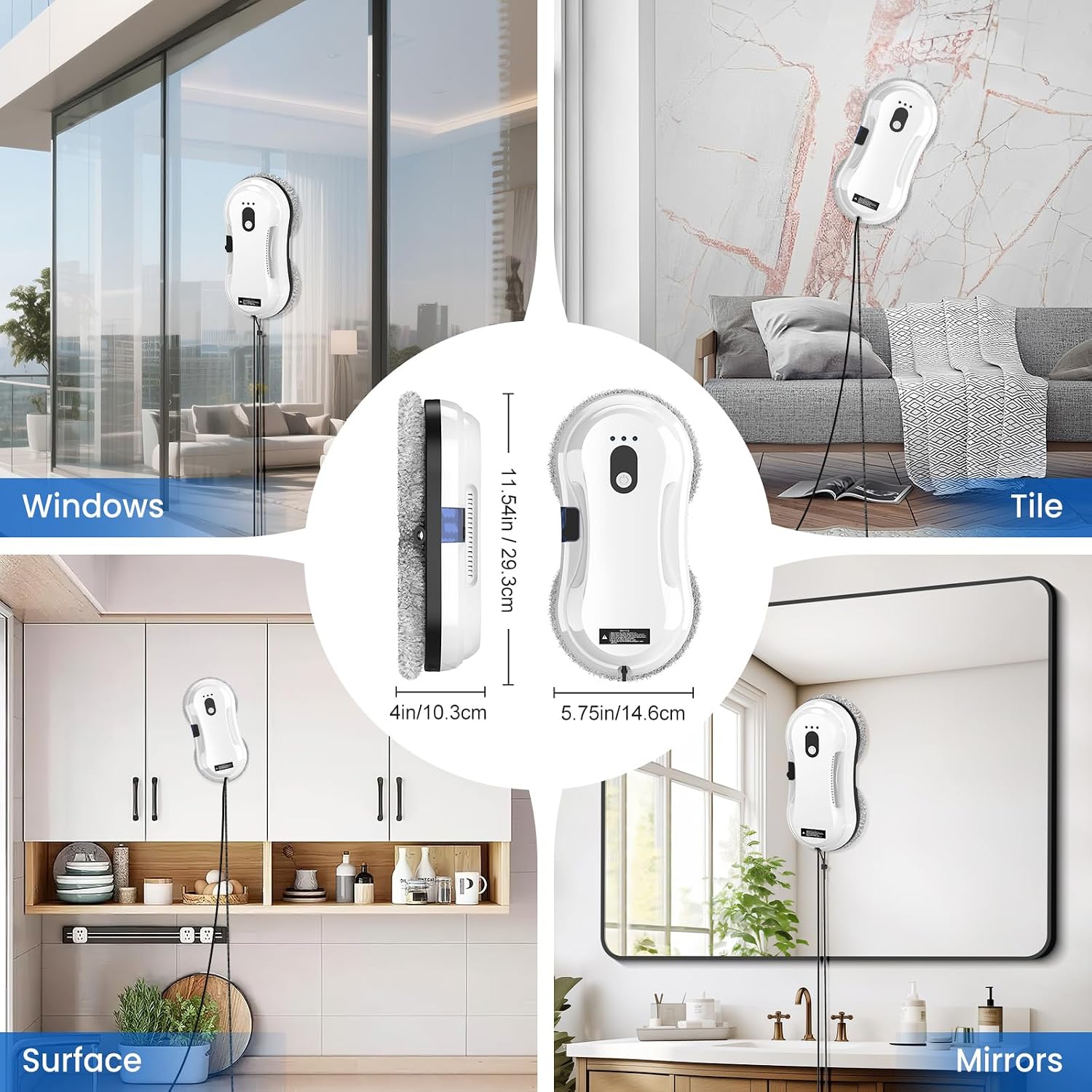 Detalle de SWBSLL Robot Lavavetri con 5600Pa, ultra-sottile 7,5 cm, nebulizzatore e telecomando
