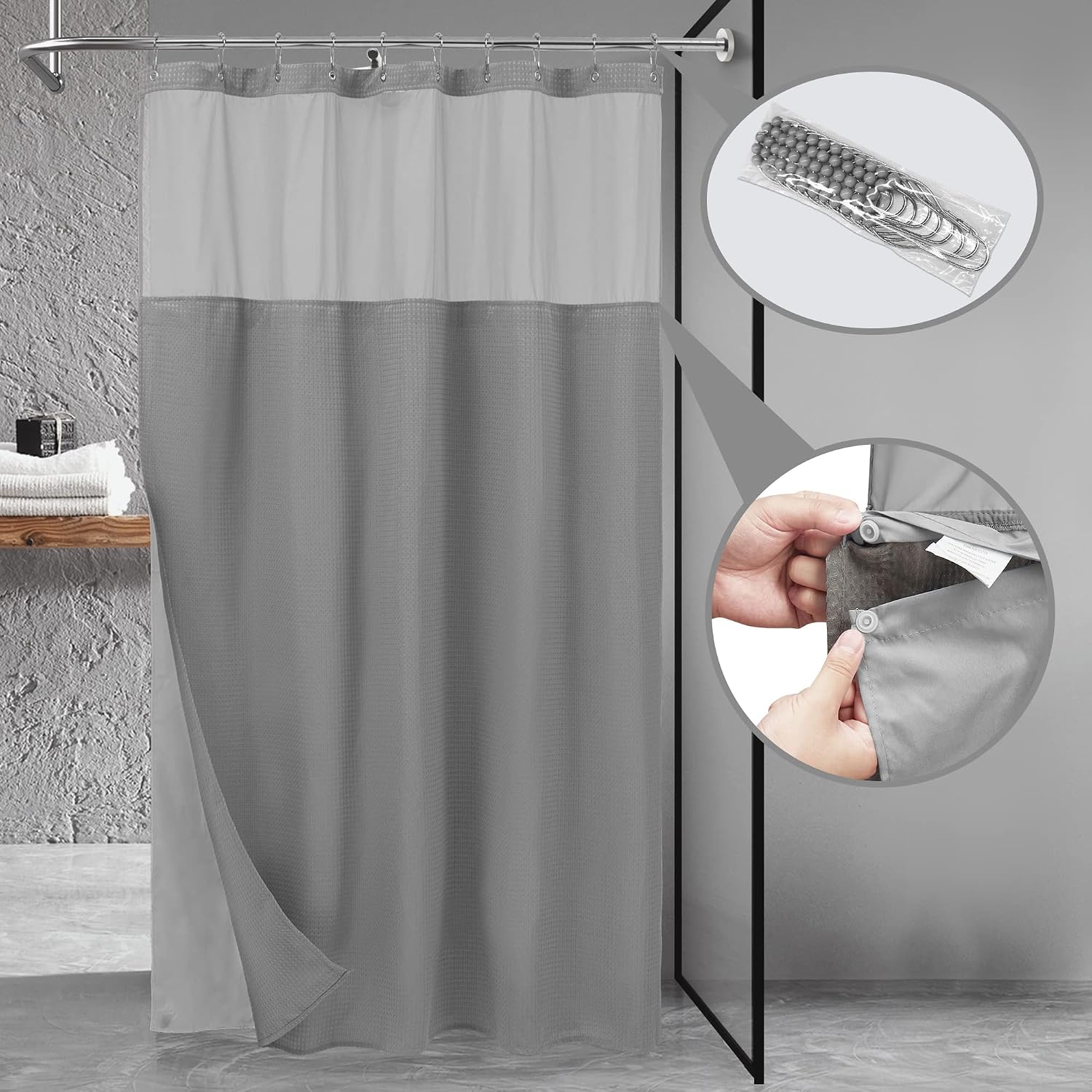 Thumbnail 6 de N&Y HOME Shower Curtain, 54 x 78 inches