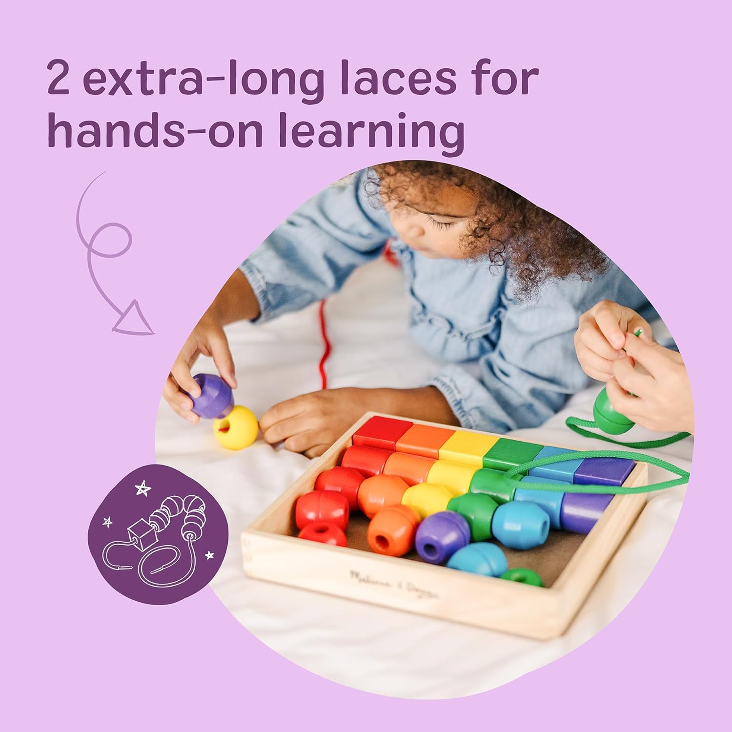 Thumbnail 5 de Melissa & Doug Wooden Lacing Beads – A Practical Early Learning Toy