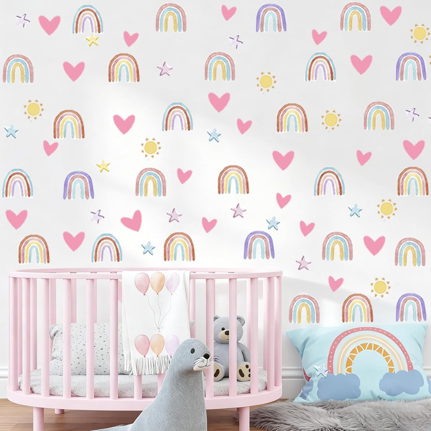 Detalle de Rainbow Wall Decals, 123 Pieces