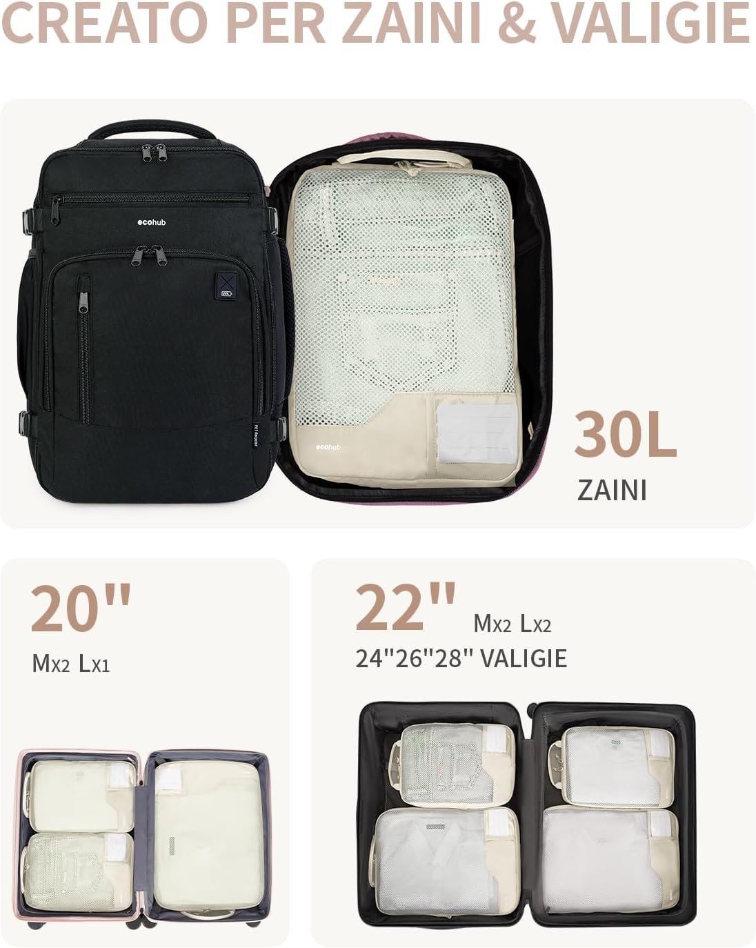 Thumbnail 5 de ECOHUB Compressione organizer da viaggio 4 pezzi