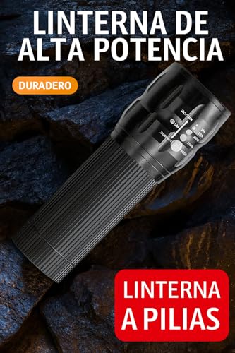 Detalle de RAYPOW Linterna LED Pack2: potencia y versatilidad en aluminio con zoom y giro 360°